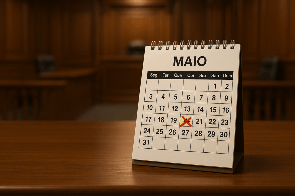 /calendário ilustrativo das oitivdas do dia 22/05/5025 do processo da trama golpista