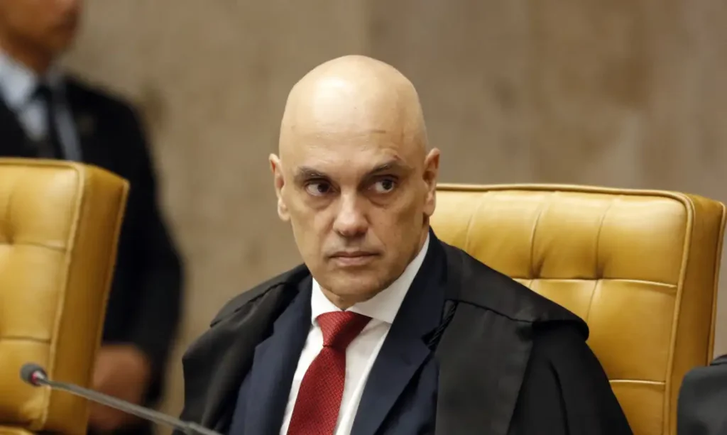 A foto mostra o ministro Alexandre de Moraes, Supremo Tribunal Federal. em sessão no plenário do STF.