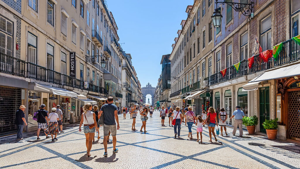 Vista do centro de Lisboa, Portugal