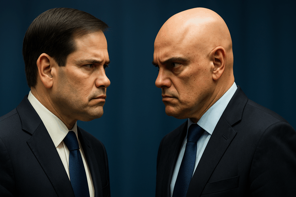Marco Rubio e Alexandre de moraes se encaram