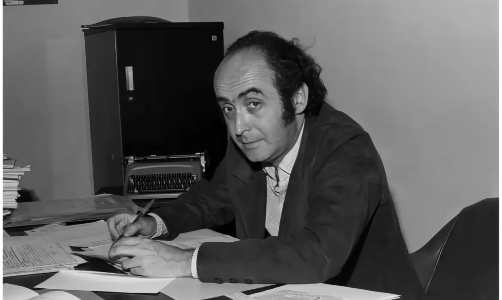 A foto mostra o jornalista Vladimir Hersog, assassinado pela ditadura militar há 50 anos.