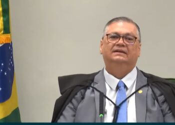 O ministro Flávio Dino, do Supremo Tribunal Federal, em audiência sobre as emendas parlamentares.