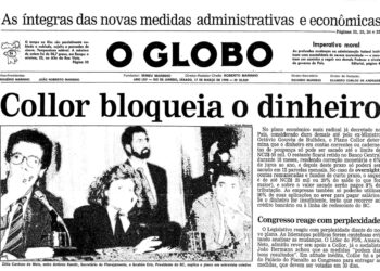 capa do jornal O Globo no dia da decretação do Plano collor 1