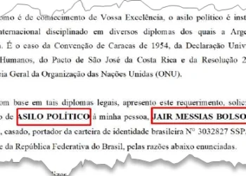 Minuta de carta de Bolsonaro pedindo asilo ao governo argentino