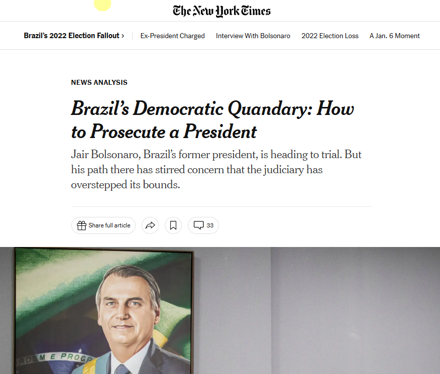 Capa do The New York Times