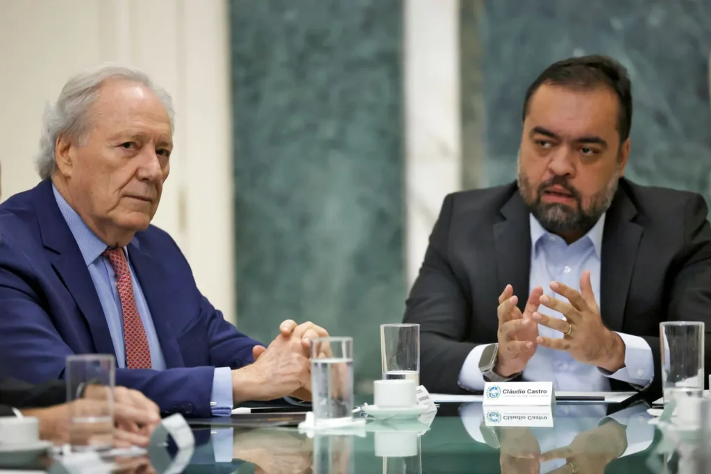 Lewandowski e Cláudio Castro em reunião no Rio de Janeiro para combater ocrime organizado