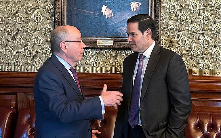 Os chanceleres Marco Rubio e Mauro Vieira