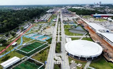 Vista do parque da Cidade, em Belém, a principal sede da COP30