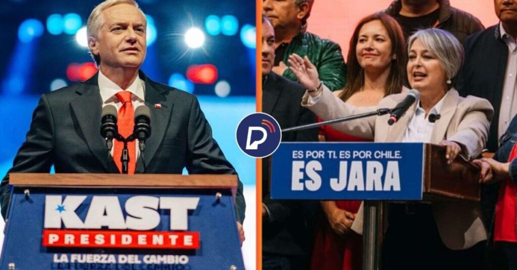 o ultradireitista José Antonio Kaste acandidata do Partido Comunista Jeannette Jara e