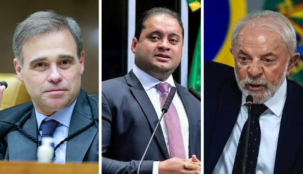 Ministro André Mendonça, do STF, Senador Weverton Rocha e Presidente Lula