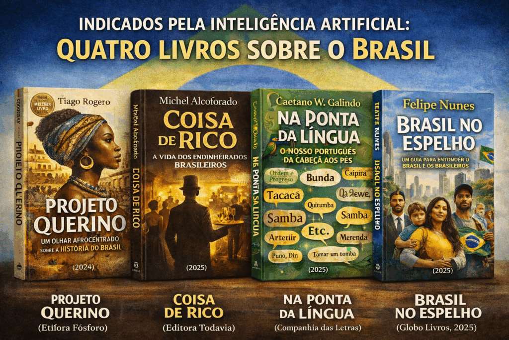Quatro livros indicados por IA sobre o Brasil