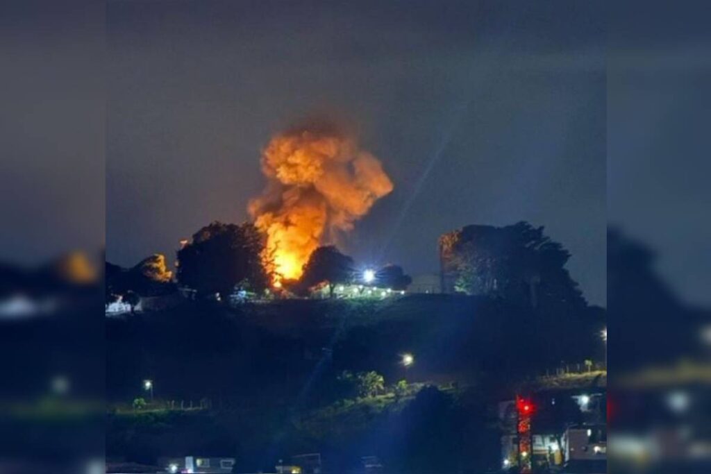 Vista aérea de áreas da Venezuela atacadas pelos EUA nesta sábado (2/1)