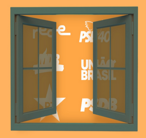 Ilustração de janela partidária para troca de legendas por parte de deputados