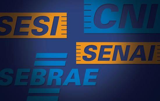 Painel com logos de entidades do Sistema S