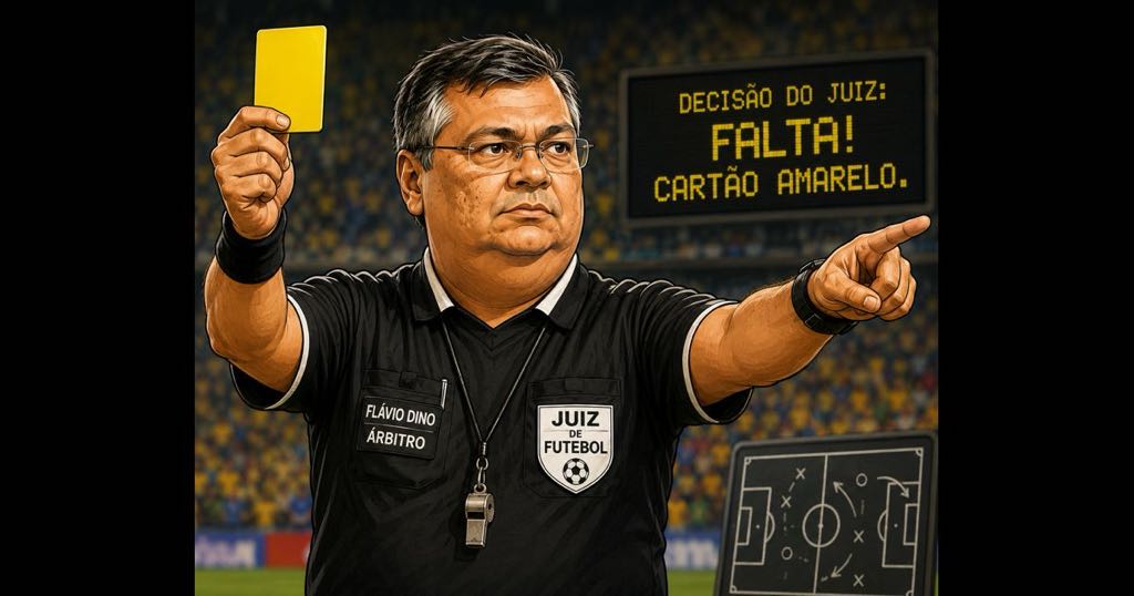 Flávio Dino vestido de juiz de futebol