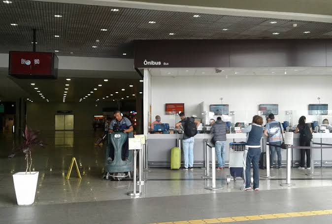 Parte interna do Aeroporto de Confins, em MG