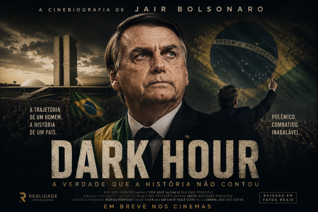 cartaz do filme Dark Hourse como rosto de Jair Bolsonaro