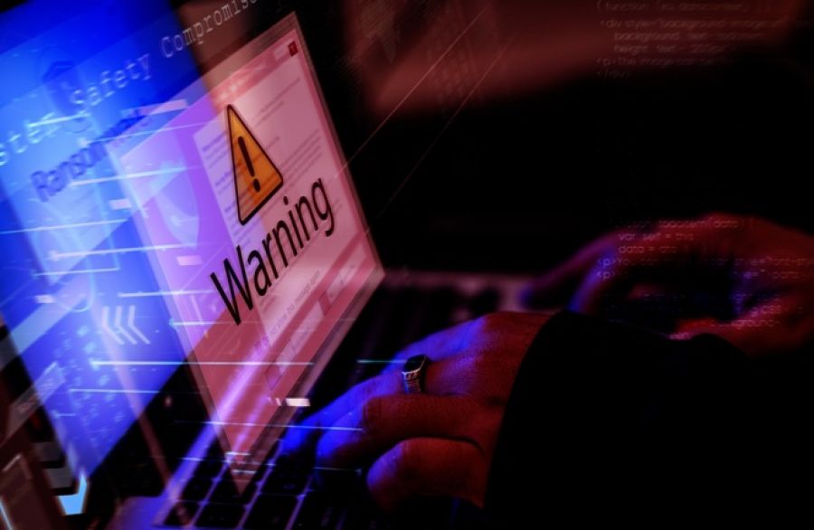 Tela de computador de gabinetes do STM depois de ataque hacker