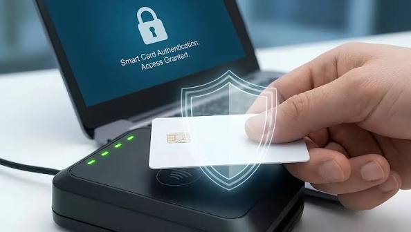 Figura de um smart card sendo utilizado por usuário