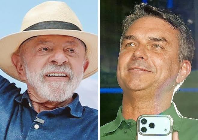 Presidente Lula (PT) e senador Flávio Bolsonaro (PL), presidenciáveis