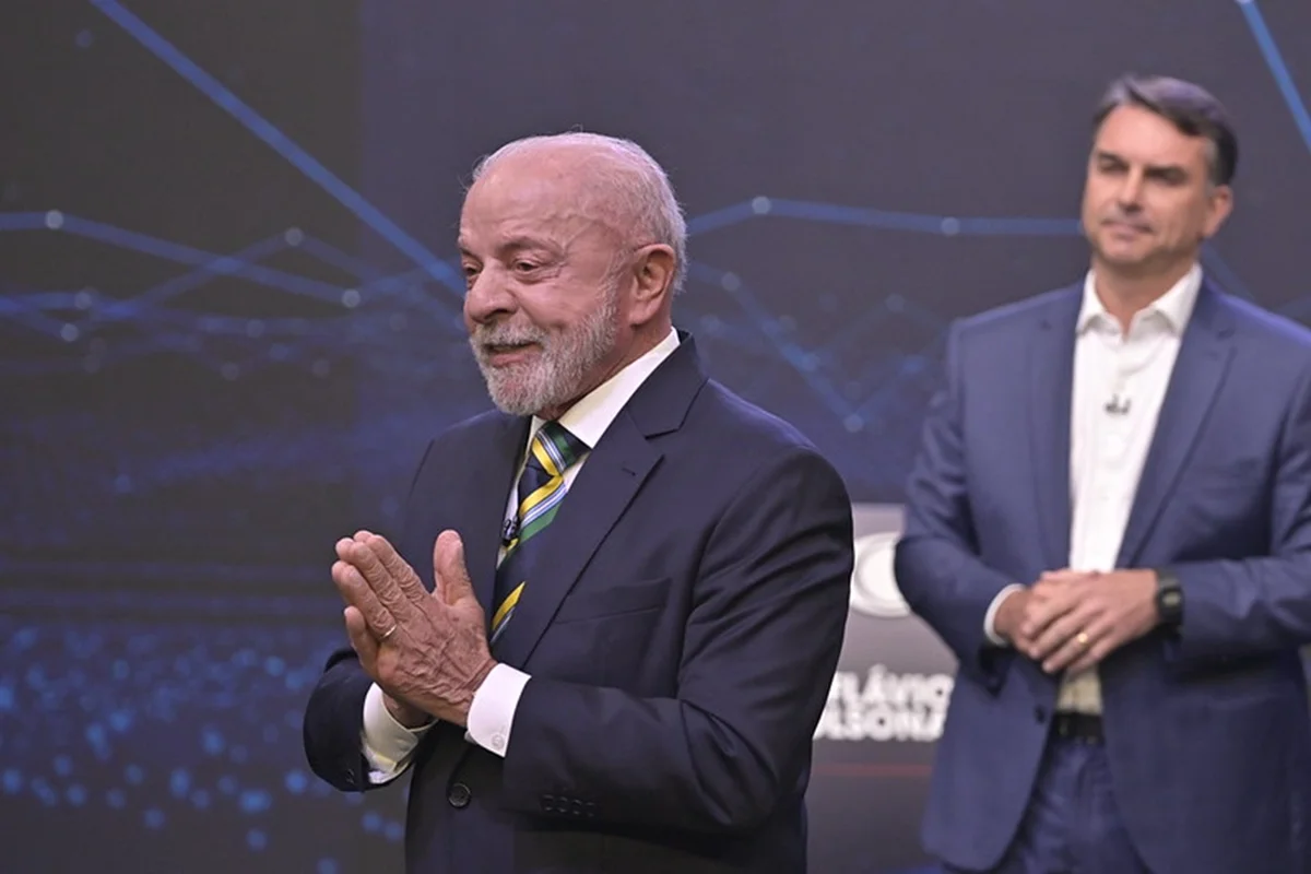 Lula e Flávio no debate da TV Band