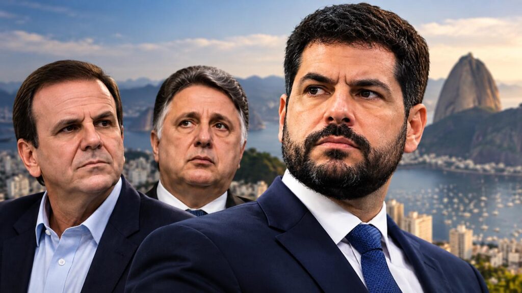 Eduardo Paes, Garotinho e Douglas Ruas lado a lado