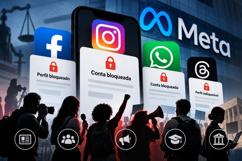 imagem feita com IA de contas bloqueadas na internet pela Meta