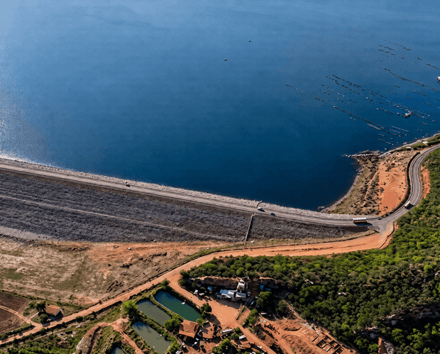 Vista aérea da Barragem de Sobradinho, na Bahia