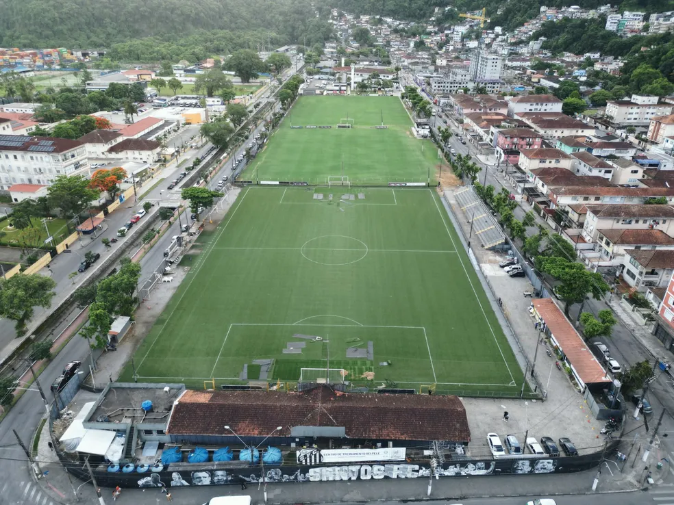 Vista aérea do Centro Técnico Rei Pelé, do Clube de futebol Santos