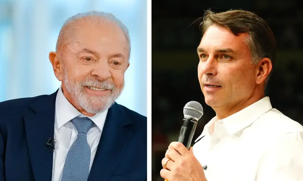 Presidente Lula (PT) e senador Flávio Bolsonaro (PL)