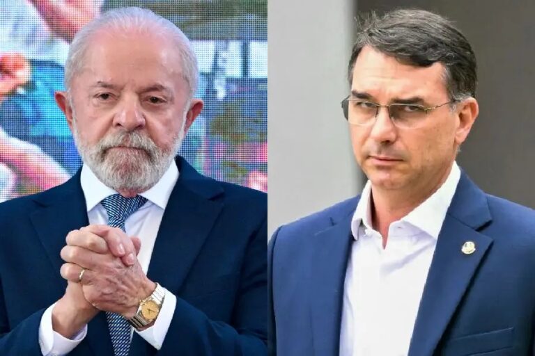 Presidente Lula e senador Flávio Bolsonaro